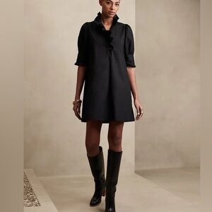 Banana Republic Mari Poplin Ruffle Mini Dress